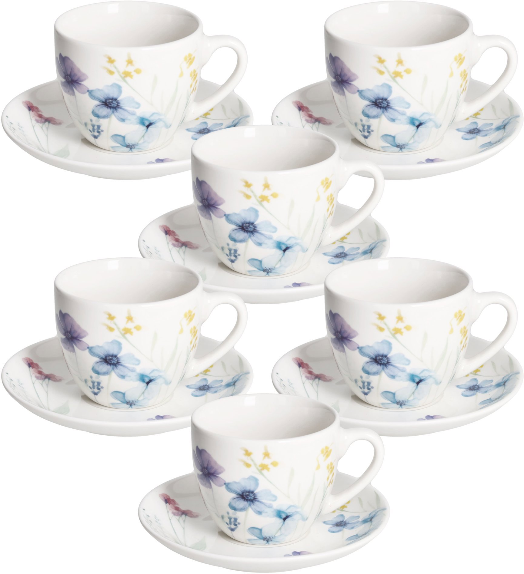 Tognana FLORENNE Teetassen- und Untertassenset 200 ml 6 Stück mehrfarbig, 6 Stk