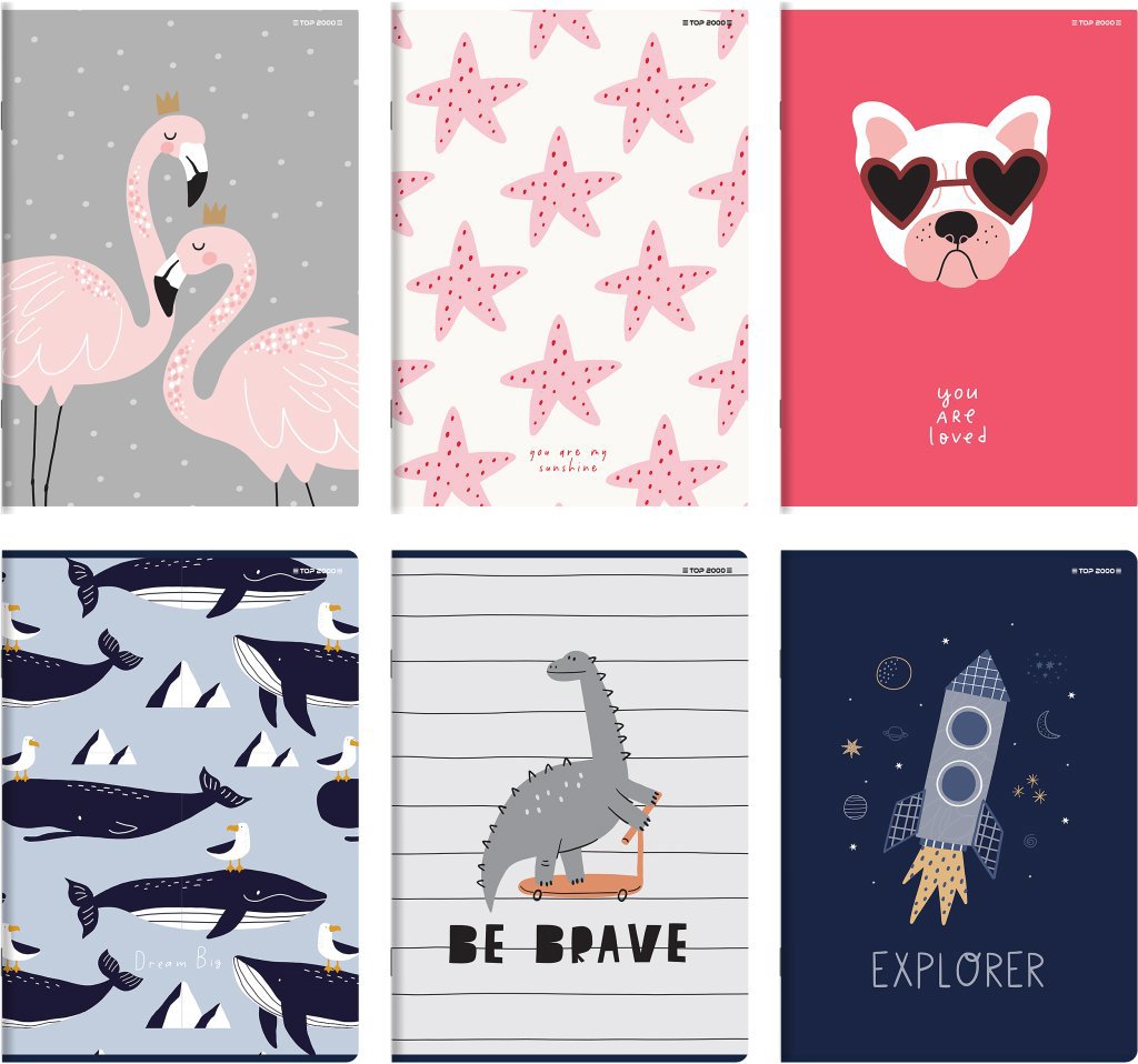 TOP 2000 A4 liniert, 32 Blatt - Motiv-Mix (1 Stück)