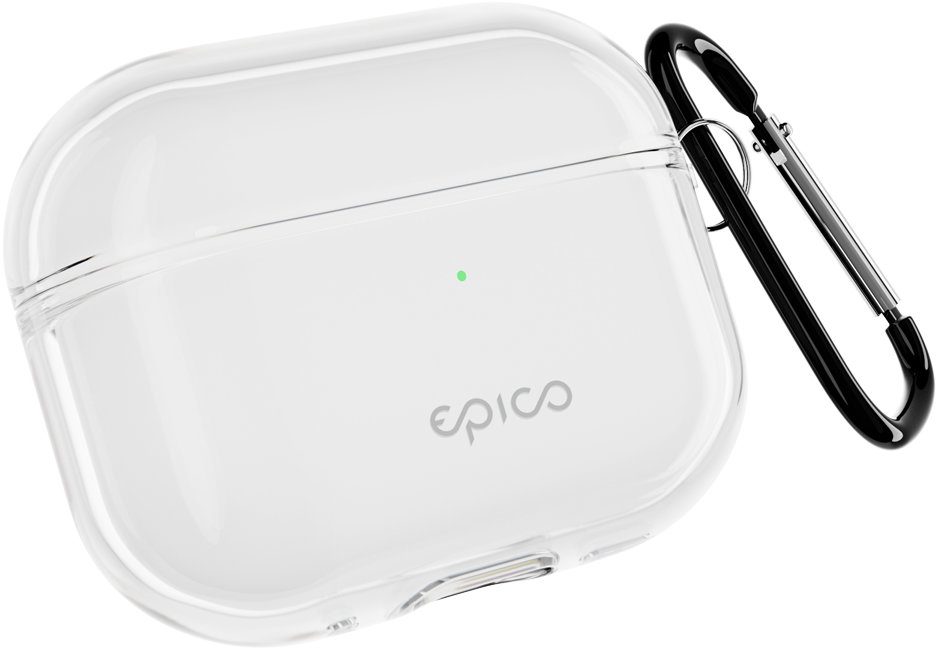 Epico Transparentes Etui mit Karabiner AirPods Pro 3 - Weiß Transparent