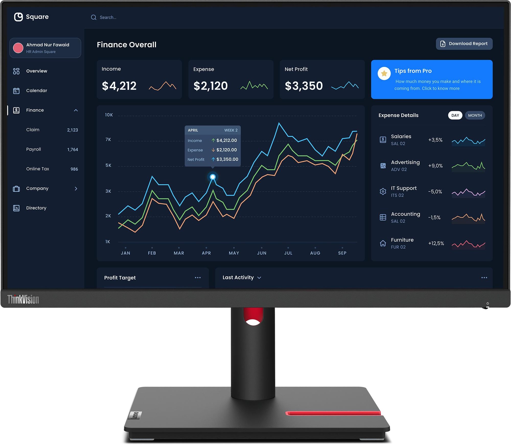 21.5" Lenovo ThinkVision T22i-30